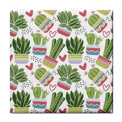 Cactus Love  Tile Coaster by designsbymallika