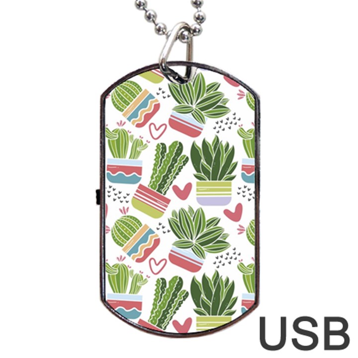 Cactus Love  Dog Tag USB Flash (One Side)