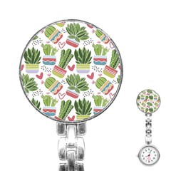 Cactus Love  Stainless Steel Nurses Watch by designsbymallika