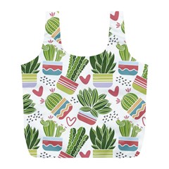 Cactus Love  Full Print Recycle Bag (l) by designsbymallika