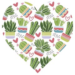 Cactus Love  Wooden Puzzle Heart by designsbymallika