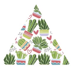 Cactus Love  Wooden Puzzle Triangle by designsbymallika