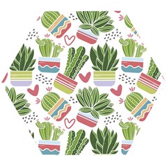 Cactus Love  Wooden Puzzle Hexagon by designsbymallika