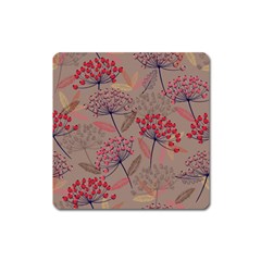 Cherry Love Square Magnet by designsbymallika