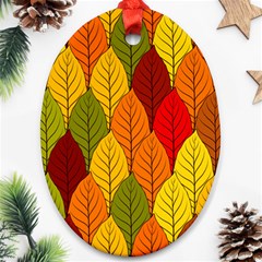 Autumn Leaves Ornament (oval) by designsbymallika