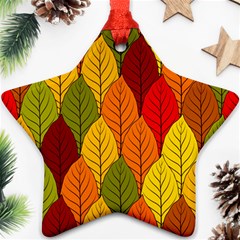 Autumn Leaves Star Ornament (two Sides) by designsbymallika