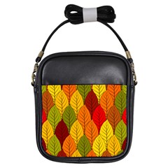 Autumn Leaves Girls Sling Bag by designsbymallika