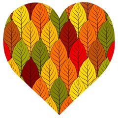 Autumn Leaves Wooden Puzzle Heart by designsbymallika