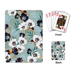 Black White Floral Print Playing Cards Single Design (rectangle) by designsbymallika