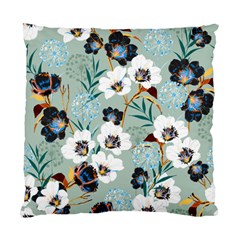 Black White Floral Print Standard Cushion Case (two Sides) by designsbymallika