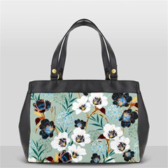 Black White Floral Print Oversize Office Handbag by designsbymallika