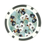 Black White Floral Print Poker Chip Card Guard (10 pack) Back