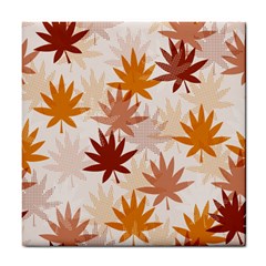 Autumn Leaves Pattern  Tile Coaster by designsbymallika