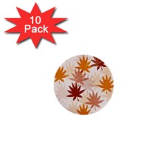 Autumn Leaves Pattern  1  Mini Buttons (10 Pack)  by designsbymallika