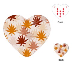 Autumn Leaves Pattern  Playing Cards Single Design (heart) by designsbymallika