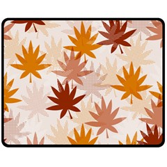 Autumn Leaves Pattern  Fleece Blanket (medium)  by designsbymallika