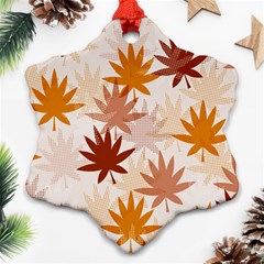 Autumn Leaves Pattern  Ornament (snowflake) by designsbymallika