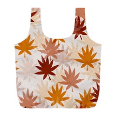 Autumn Leaves Pattern  Full Print Recycle Bag (l) by designsbymallika