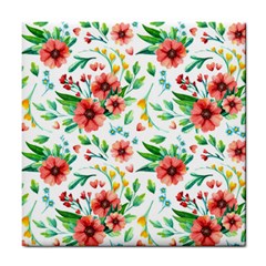 Beautiful Orange Flowers Tile Coaster by designsbymallika