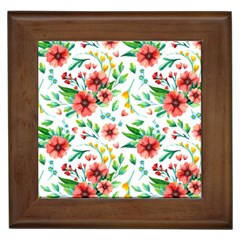 Beautiful Orange Flowers Framed Tile by designsbymallika