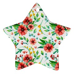 Beautiful Orange Flowers Ornament (star) by designsbymallika