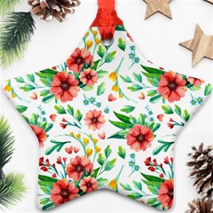 Beautiful Orange Flowers Star Ornament (two Sides) by designsbymallika