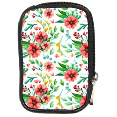 Beautiful Orange Flowers Compact Camera Leather Case by designsbymallika