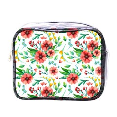 Beautiful Orange Flowers Mini Toiletries Bag (one Side) by designsbymallika