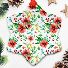 Beautiful Orange Flowers Ornament (snowflake) by designsbymallika