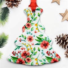 Beautiful Orange Flowers Christmas Tree Ornament (two Sides) by designsbymallika