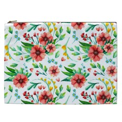 Beautiful Orange Flowers Cosmetic Bag (xxl) by designsbymallika