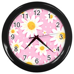 Sunflower Love Wall Clock (black) by designsbymallika