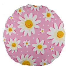 Sunflower Love Large 18  Premium Flano Round Cushions by designsbymallika