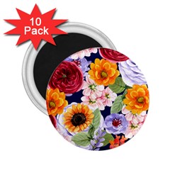 Watercolor Print Floral Design 2 25  Magnets (10 Pack)  by designsbymallika