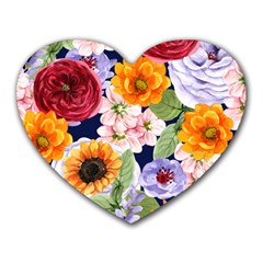 Watercolor Print Floral Design Heart Mousepads by designsbymallika