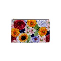 Watercolor Print Floral Design Cosmetic Bag (small) by designsbymallika