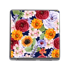 Watercolor Print Floral Design Memory Card Reader (square 5 Slot) by designsbymallika