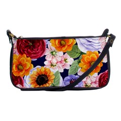 Watercolor Print Floral Design Shoulder Clutch Bag by designsbymallika