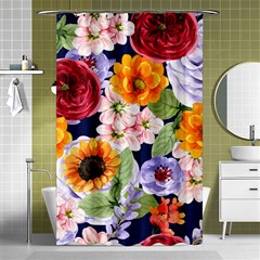 Watercolor Print Floral Design Shower Curtain 48  X 72  (small)  by designsbymallika