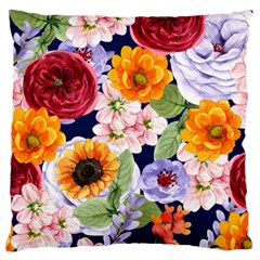 Watercolor Print Floral Design Large Cushion Case (two Sides) by designsbymallika