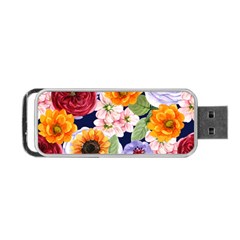 Watercolor Print Floral Design Portable Usb Flash (one Side) by designsbymallika