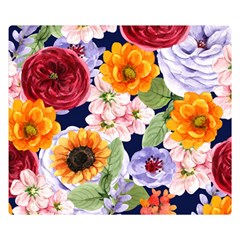 Watercolor Print Floral Design Double Sided Flano Blanket (small)  by designsbymallika