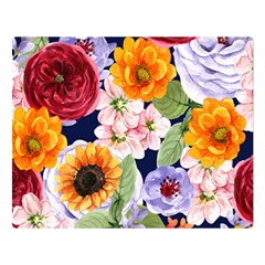 Watercolor Print Floral Design Double Sided Flano Blanket (large)  by designsbymallika