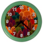 Autumn Trees Color Wall Clock Front