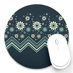 Floral-geometric  Ornament Round Mousepads by FloraaplusDesign