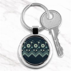 Floral-geometric  Ornament Key Chain (round) by FloraaplusDesign