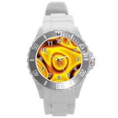 Golden Honey Round Plastic Sport Watch (l) by Sabelacarlos