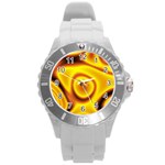 Golden Honey Round Plastic Sport Watch (L) Front