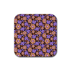 Nostalgic Flowers Rubber Coaster (square)  by FloraaplusDesign