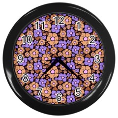 Nostalgic Flowers Wall Clock (black) by FloraaplusDesign